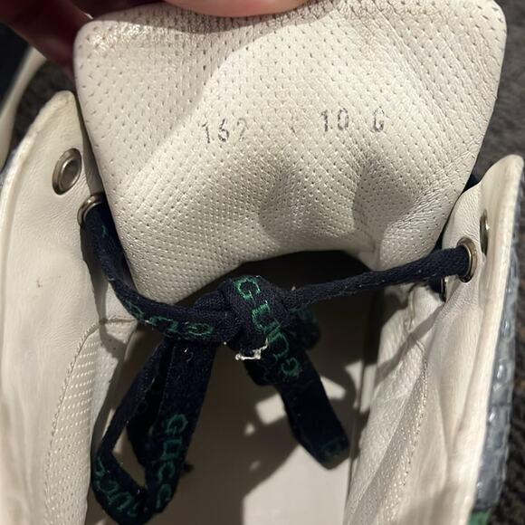 Gucci Black and Green Limited Edition Python High-Top Sneakers - Picture 3 of 8